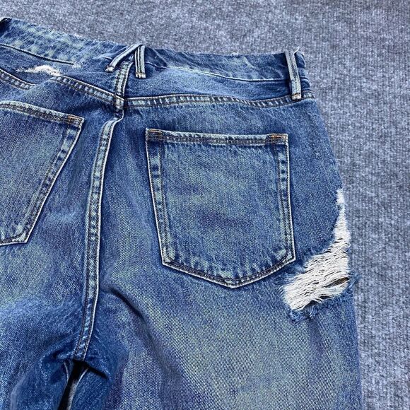 Good American Jeans Good Boy Womens 4/ 27 Denim Distressed Straight Split Hem - Picture 10 of 15